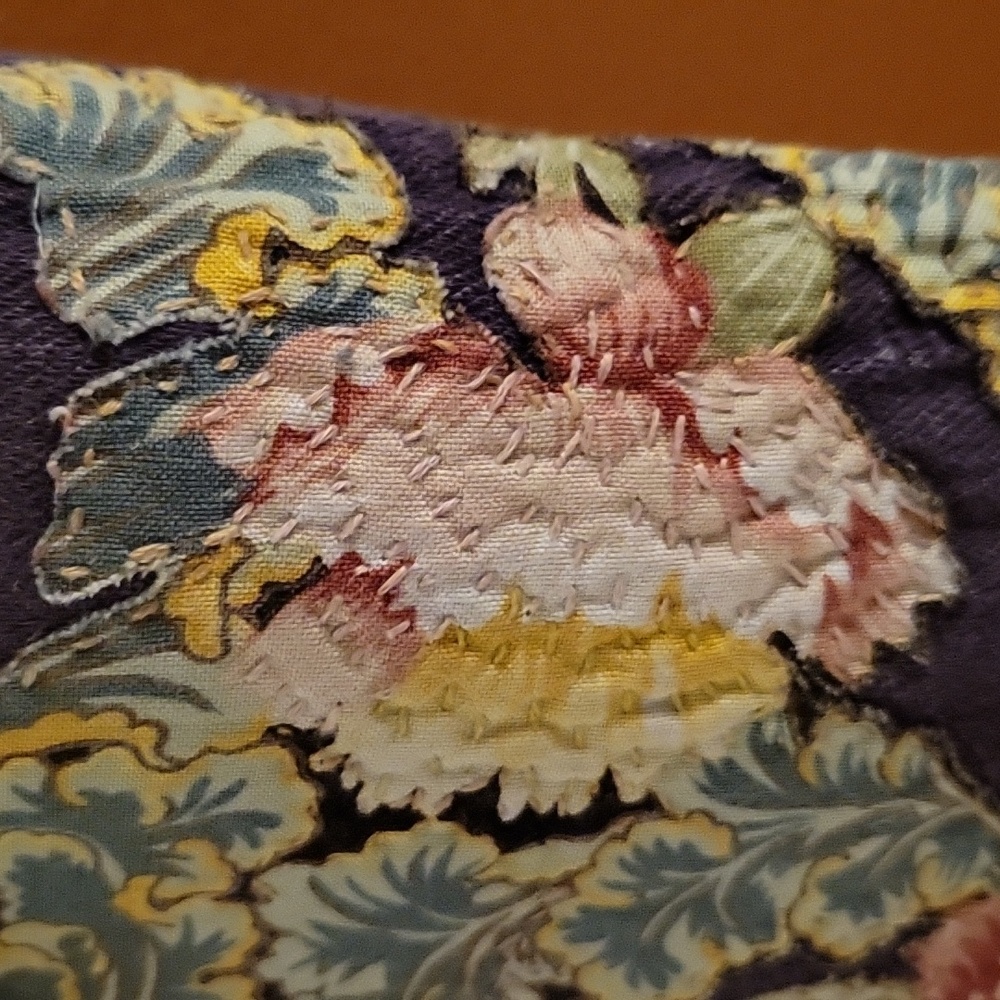 HAND CRAFTED Jeans UPCYCLED Purple Denim Embroidery Floral Applique Size 12 - Picture 16 of 17